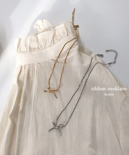 말랑 리본 목걸이 necklace (2color)
