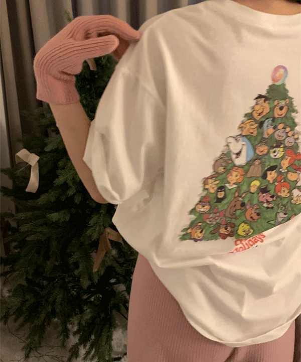 해피 크리스마스 반팔 티셔츠 tee (2color)